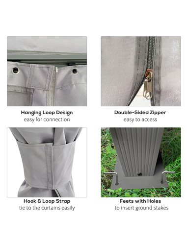 Outsunny 4 x 3(m) Patio Gazebo Canopy Garden Tent Shelter with Vented Roof, Mosquito Netting and Curtains, Aluminium Frame, Grey