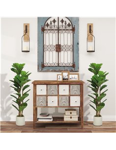 HOMCOM 120cm Set of 2 Artificial Fiddle Leaf Fig Trees - Green 2