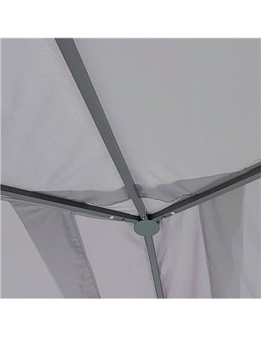 Outsunny 4 x 3(m) Patio Gazebo Canopy Garden Tent Shelter with Vented Roof, Mosquito Netting and Curtains, Aluminium Frame, Grey