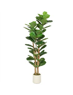HOMCOM 150cm Artificial Fiddle Leaf Fig Tree - Green