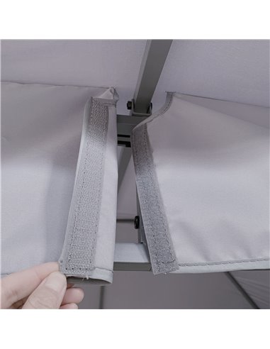 Outsunny 4 x 3(m) Patio Gazebo Canopy Garden Tent Shelter with Vented Roof, Mosquito Netting and Curtains, Aluminium Frame, Grey