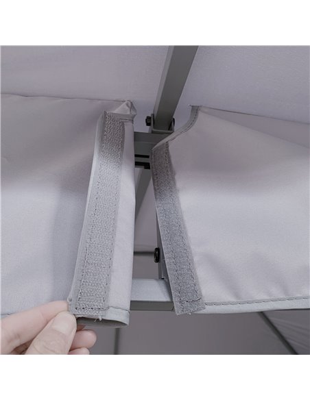 Outsunny 4 x 3(m) Patio Gazebo Canopy Garden Tent Shelter with Vented Roof, Mosquito Netting and Curtains, Aluminium Frame, Grey - pic 19256 | FastDaddyshop