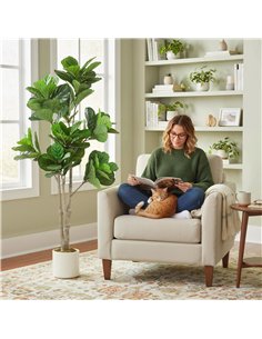 HOMCOM 180cm Artificial Fiddle Leaf Fig Tree - Green 2