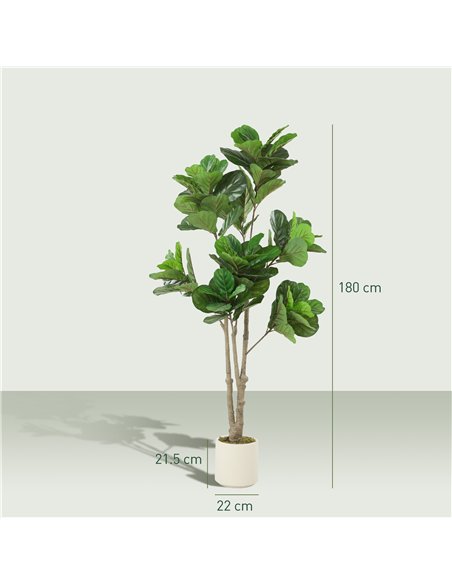 HOMCOM 180cm Artificial Fiddle Leaf Fig Tree - Green - pic 192570 | FastDaddyshop