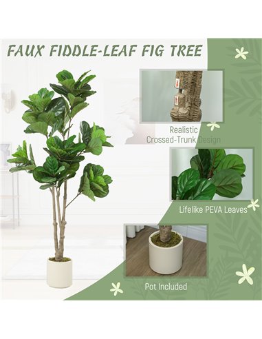 HOMCOM 180cm Artificial Fiddle Leaf Fig Tree - Green