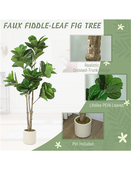 HOMCOM 180cm Artificial Fiddle Leaf Fig Tree - Green - pic 192571 | FastDaddyshop