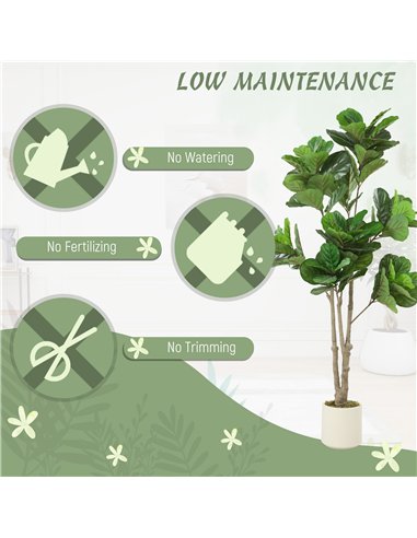 HOMCOM 180cm Artificial Fiddle Leaf Fig Tree - Green
