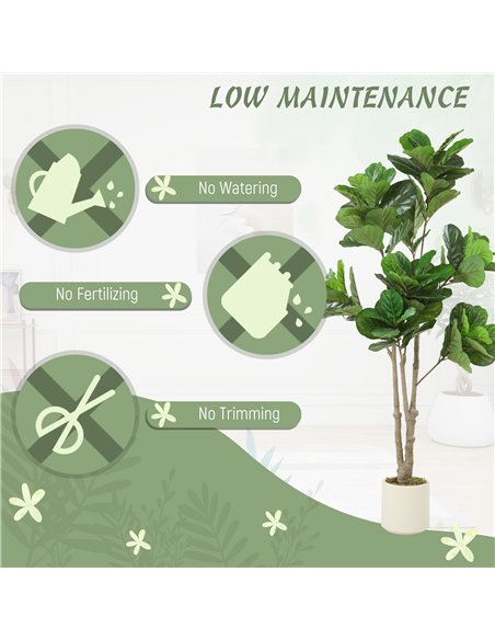 HOMCOM 180cm Artificial Fiddle Leaf Fig Tree - Green - pic 192572 | FastDaddyshop