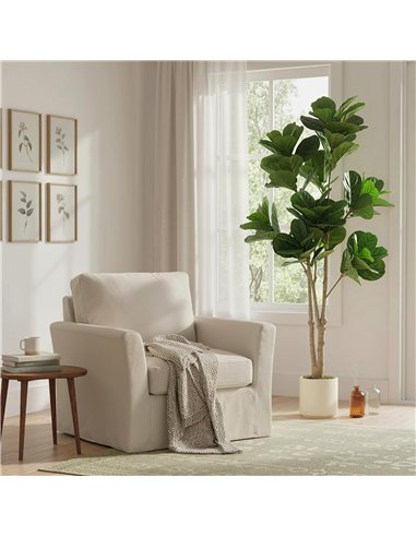 HOMCOM 180cm Artificial Fiddle Leaf Fig Tree - Green