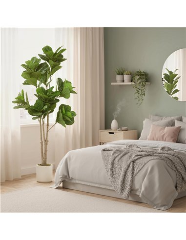 HOMCOM 180cm Artificial Fiddle Leaf Fig Tree - Green