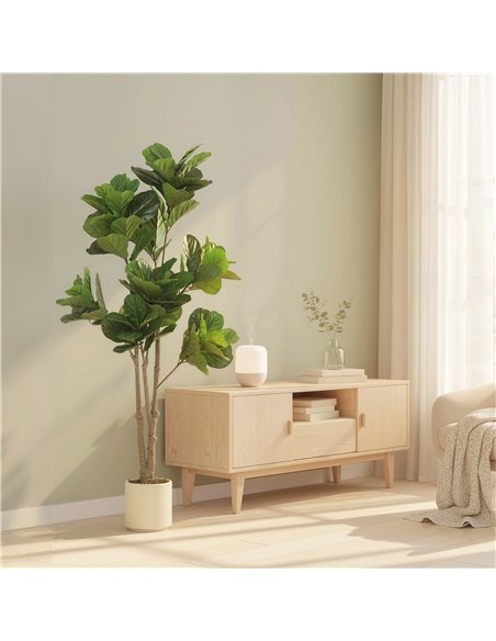 HOMCOM 180cm Artificial Fiddle Leaf Fig Tree - Green - pic 192576 | FastDaddyshop