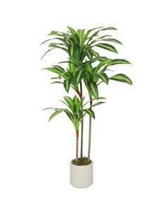 HOMCOM 120cm Artificial Dracaena Tree with Bendable Trunks - Green
