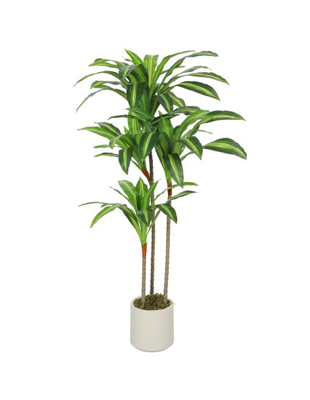 HOMCOM 120cm Artificial Dracaena Tree with Bendable Trunks - Green - pic 192577 | FastDaddyshop