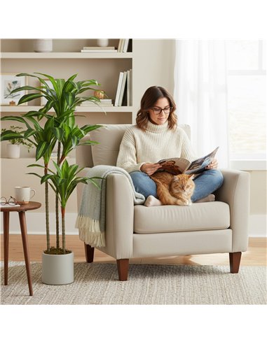 HOMCOM 120cm Artificial Dracaena Tree with Bendable Trunks - Green