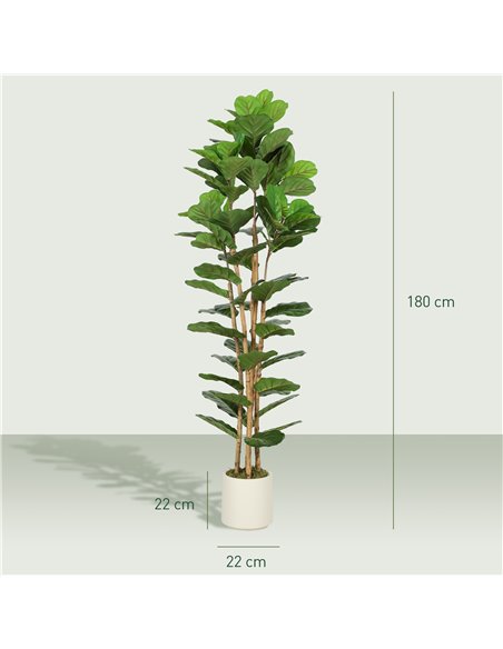 HOMCOM 180cm Artificial Fiddle Leaf Fig Tree - Green - pic 192597 | FastDaddyshop