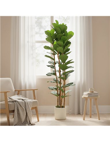 HOMCOM 180cm Artificial Fiddle Leaf Fig Tree - Green