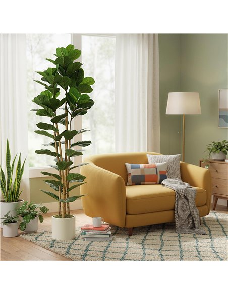 HOMCOM 180cm Artificial Fiddle Leaf Fig Tree - Green - pic 192603 | FastDaddyshop