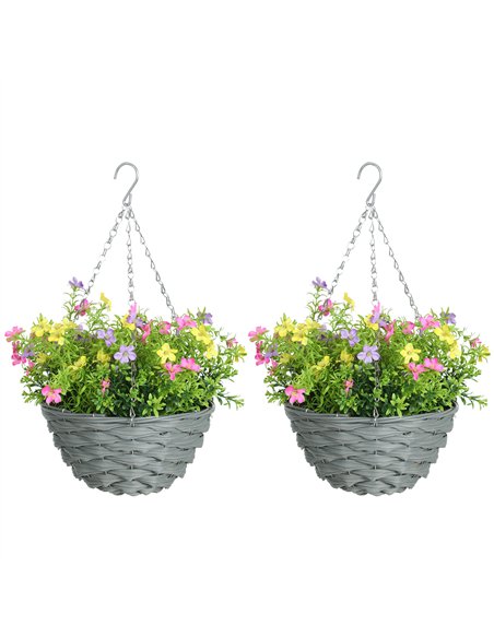 HOMCOM Set of 2 Artificial Hanging Cosmos Flowers - Multi-Colored - pic 192604 | FastDaddyshop