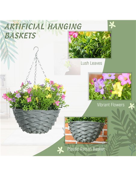 HOMCOM Set of 2 Artificial Hanging Cosmos Flowers - Multi-Colored - pic 192607 | FastDaddyshop