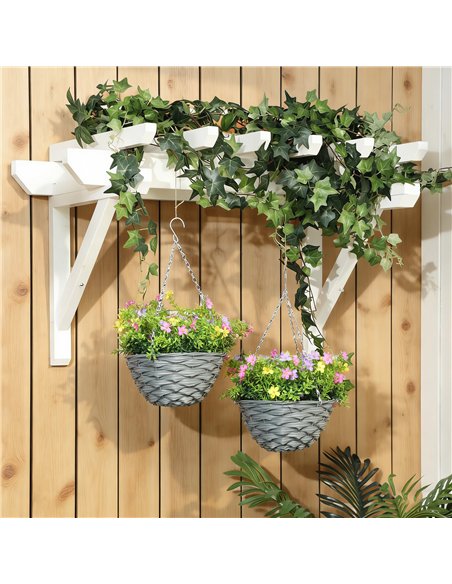 HOMCOM Set of 2 Artificial Hanging Cosmos Flowers - Multi-Colored - pic 192610 | FastDaddyshop