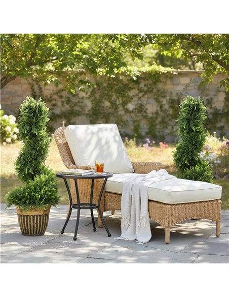 HOMCOM Set of 2 Artificial Plants, Topiary Spiral Boxwood Cypress Trees with Pot, for Home Indoor Outdoor Decor, 90cm - pic 192632 | FastDaddyshop
