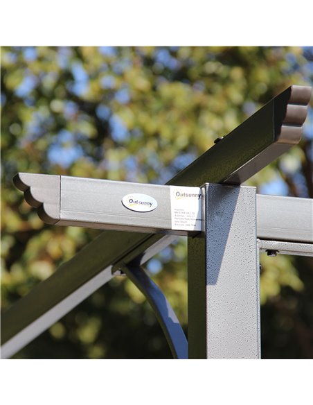 Outsunny 3.5M X 3.5M Metal Pergola Gazebo Awning Retractable Canopy Outdoor Garden Sun Shade Shelter Marquee Party BBQ, Grey - pic 19274 | FastDaddyshop