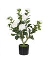 HOMCOM 65cm Artificial Camellia Flower Plant in Pot with 116 Lush Leaves & Moss Effect, White
