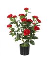 HOMCOM 65cm Artificial Camellia Flower Plant in Pot with 116 Lush Leaves & Moss Effect, Red