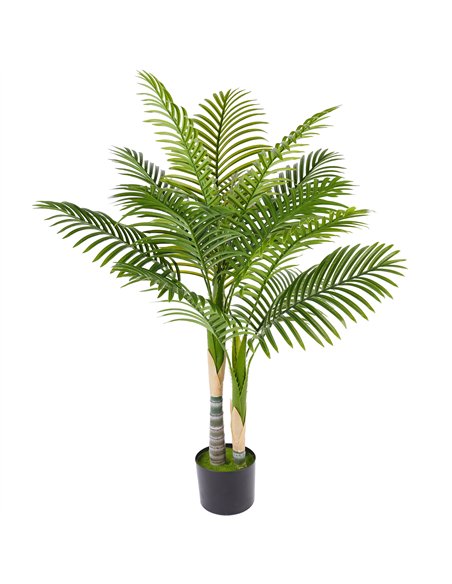 HOMCOM Artificial Palm Tree with 14 PEVA Leaves, 120cm Decorative Artificial Plant with Pot and Moss Effect, Green - pic 192784 | FastDaddyshop