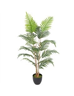 HOMCOM Artificial Fern Topiary Tree, Realistic Artificial Plant in Cement Pot, Fake Plant, 120cm