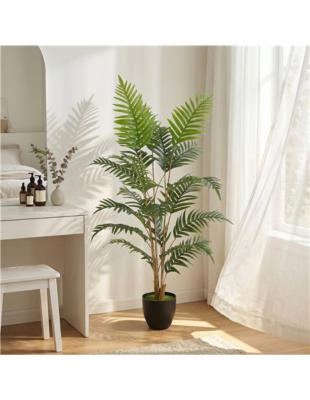 HOMCOM Artificial Fern Topiary Tree, Realistic Artificial Plant in Cement Pot, Fake Plant, 120cm - pic 192803 | FastDaddyshop