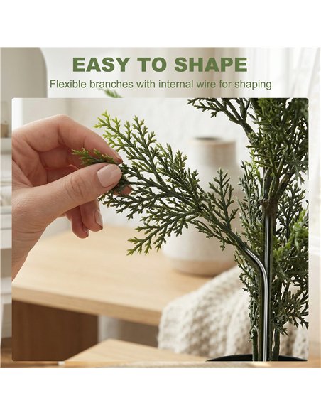 HOMCOM Set of 2 Decorative Artificial Plants Cypress in Weighted Pot, Fake Plant with 2035 Leaves, 150 cm - pic 192834 | FastDaddyshop