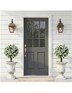 HOMCOM Artificial Rose Topiary UV Resistant, 2-Pack Fake Plants, 55 cm, White 2
