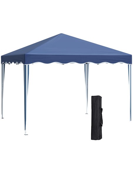 Outsunny 3x3m Pop Up Gazebo with Carry Bag, Adjustable Height, Wave Edge, Blue - pic 19285 | FastDaddyshop