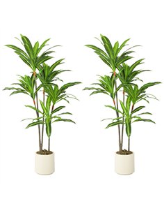 HOMCOM 150cm Lifelike Fake Tree, Artificial Dracaena Tree with Bendable Trunks, Green
