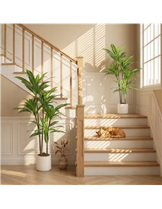 HOMCOM 150cm Lifelike Fake Tree, Artificial Dracaena Tree with Bendable Trunks, Green 2