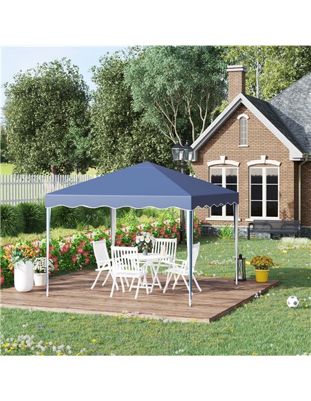 Outsunny 3x3m Pop Up Gazebo with Carry Bag, Adjustable Height, Wave Edge, Blue - pic 19286 | FastDaddyshop
