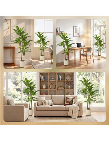 HOMCOM 150cm Lifelike Fake Tree, Artificial Dracaena Tree with Bendable Trunks, Green