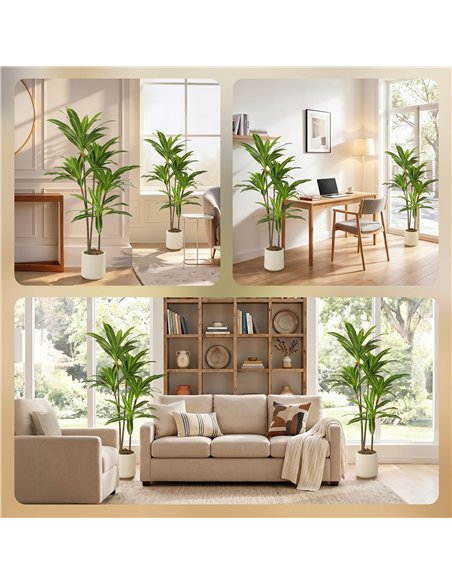 HOMCOM 150cm Lifelike Fake Tree, Artificial Dracaena Tree with Bendable Trunks, Green - pic 192862 | FastDaddyshop