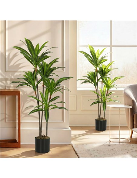 HOMCOM 150cm Lifelike Fake Tree, Artificial Dracaena Tree with Bendable Trunks, Green - pic 192864 | FastDaddyshop