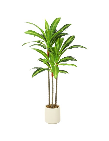 HOMCOM 90cm Lifelike Fake Tree, Artificial Dracaena Tree with Bendable Trunks, Green - pic 192865 | FastDaddyshop