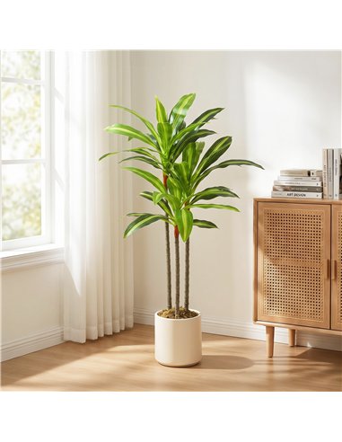 HOMCOM 90cm Lifelike Fake Tree, Artificial Dracaena Tree with Bendable Trunks, Green