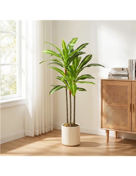 HOMCOM 90cm Lifelike Fake Tree, Artificial Dracaena Tree with Bendable Trunks, Green - pic 192866 | FastDaddyshop