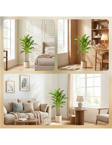 HOMCOM 90cm Lifelike Fake Tree, Artificial Dracaena Tree with Bendable Trunks, Green
