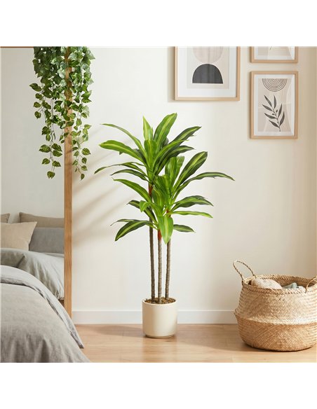 HOMCOM 90cm Lifelike Fake Tree, Artificial Dracaena Tree with Bendable Trunks, Green - pic 192872 | FastDaddyshop