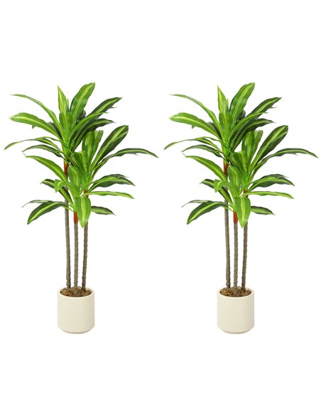 HOMCOM 90cm Lifelike Fake Tree, Artificial Dracaena Tree with Bendable Trunks, Green - pic 192874 | FastDaddyshop