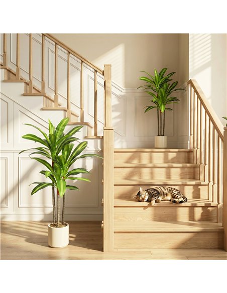 HOMCOM 90cm Lifelike Fake Tree, Artificial Dracaena Tree with Bendable Trunks, Green - pic 192875 | FastDaddyshop