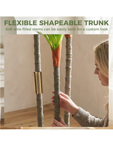 HOMCOM 90cm Lifelike Fake Tree, Artificial Dracaena Tree with Bendable Trunks, Green