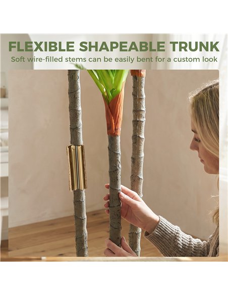 HOMCOM 90cm Lifelike Fake Tree, Artificial Dracaena Tree with Bendable Trunks, Green - pic 192879 | FastDaddyshop