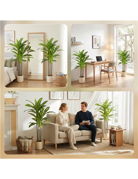 HOMCOM 90cm Lifelike Fake Tree, Artificial Dracaena Tree with Bendable Trunks, Green - pic 192880 | FastDaddyshop